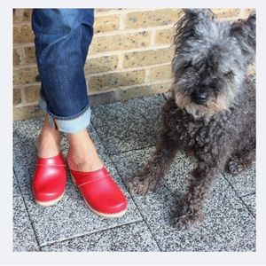 Lotta From Stockholm Red Leather Clogs